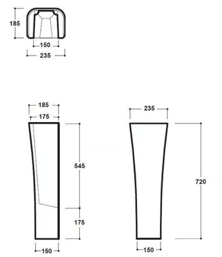 SYNTHESIS ECO - Ceramic washbasin pedestal by Olympia Ceramica - view 3